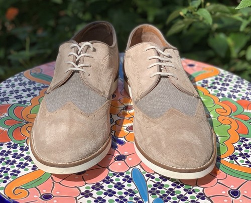 Venturini Men’s Shoes Lucca Taupe Leather Upper & Sock Lace Up EUC Size US 12 M - Picture 2 of 6