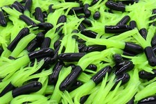 40 pk 1.5" Black / Chartreuse Crappie Fishing Tube Jig Skirts Bluegill Perch