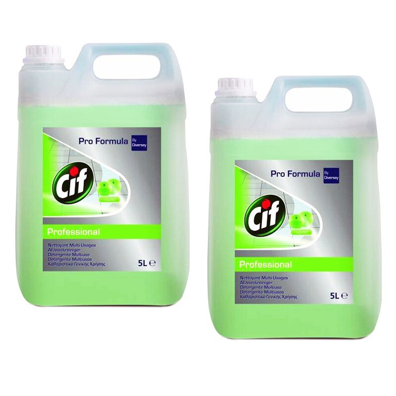 2pz Cif Professional Mela Verde 5L - Detergente Multiuso Professionale