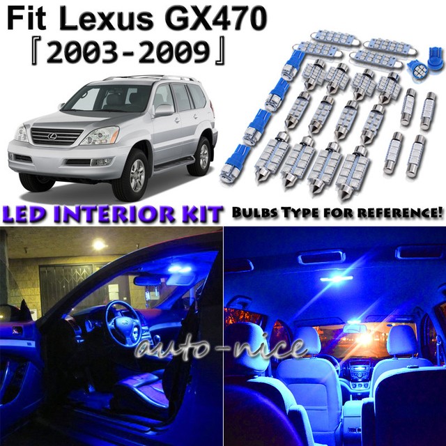 14x Blue LED Interior Lights Package Kit For 2003 2007 2008 2009