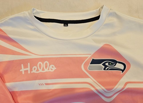 Camisa de fútbol para mujer Seattle Seahawks Hello Kitty rosa manga larga talla 2XL - Imagen 3 de 5