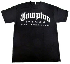 COMPTON T-shirt NWA 213 South Central Los Angeles CA Tee Adult Men's Black New