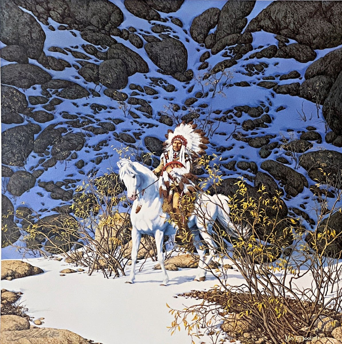 Bev Doolittle Eagle Heart S/N Art Print in Folder with