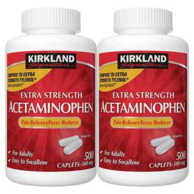 Kirkland Extra Strength Acetaminophen 500mg 1000 CT Generic Pain Fever Reducer