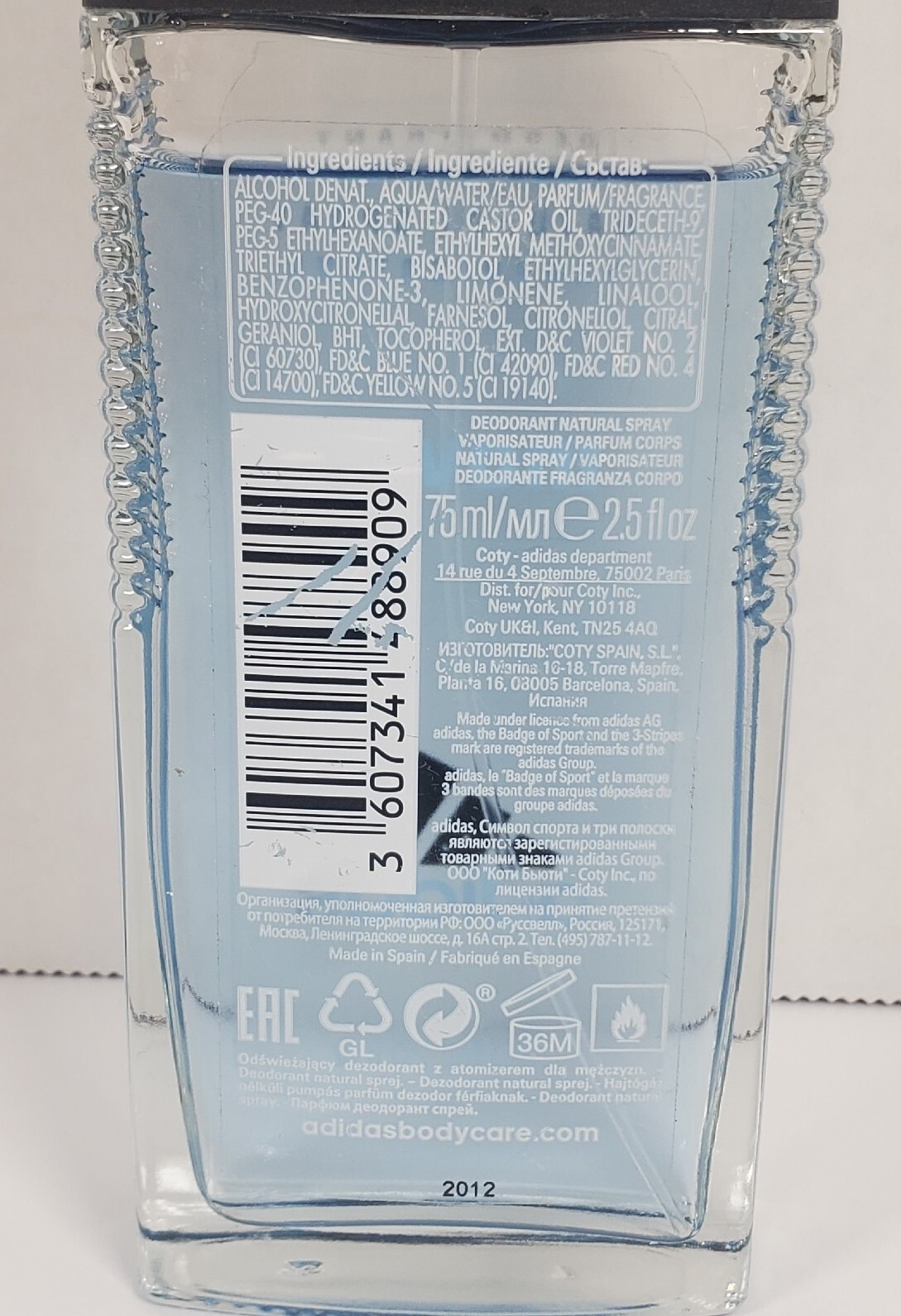 Adidas Moves Men's Deodorant Natural Body Spray