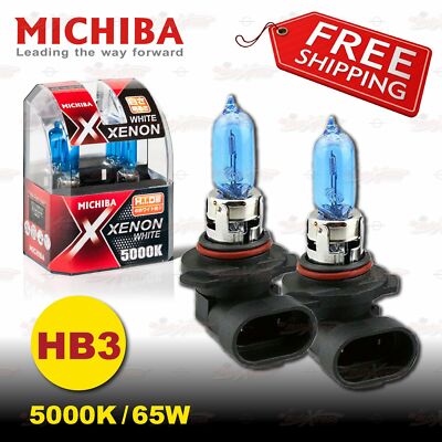 HB3 9005 MICHIBA Scheinwerfer Halogen Birnen Lampen 65W 5000K Xenon Super Weiss