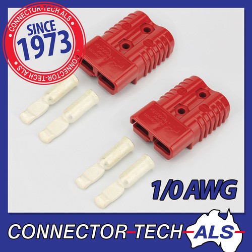2X GENUINE Anderson 175 Amp RED Plugs Forklift Jump Start Caravan 4WD