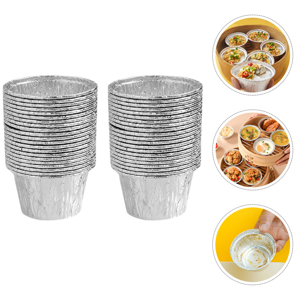 25 Pcs Aluminum Foil Egg Tart Mold Muffin Liners Dessert Pans