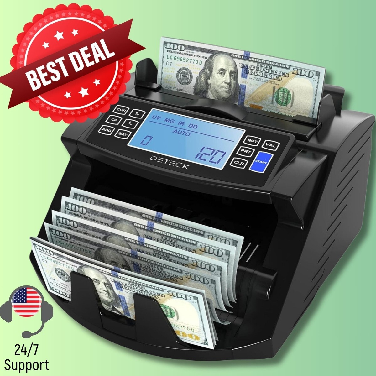 Portable Money Counter Machine Professional Money Counter Machine - Detects  USD/EUR/GBP/CAD Money Counting Machine Mixed Bills