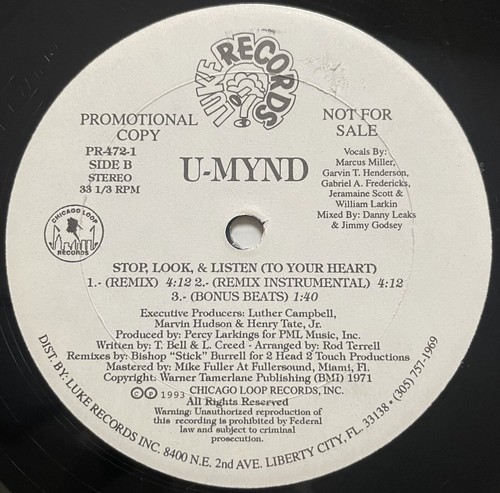 U-MYND Stop Look & Listen Vinyl Record 12” 45RPM Maxi Single PR-472-1 1993 Promo - Picture 5 of 24