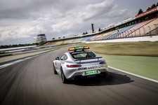 Cars mercedes amg gts dtm safety car c190 Desk Mat Stitched