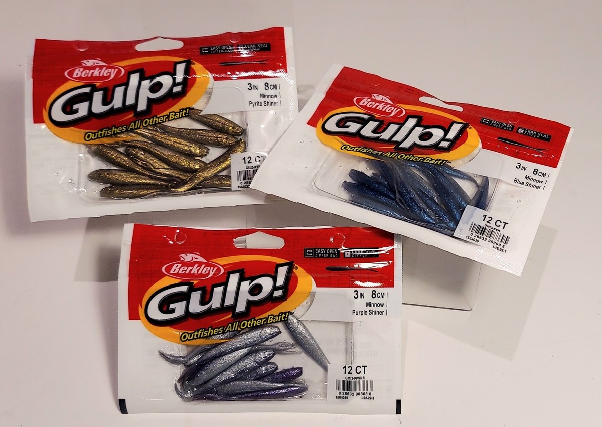 Berkley Gulp! Saltwater Swimming Mullet - 3 Inch Purple CHR Soft Bait - View #3