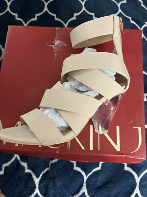 open toe mackin j clear wedge