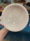 Vintage Jeannette Windsor Pink Milk Glass Pedestal Compote Dish Beaded Rim x 2 — photo 10
