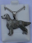 Irish Setter Dog Harris Fine Pewter Pendant w Chain Necklace Usa Made