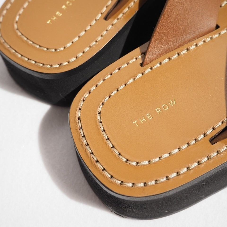 THE ROW Ginza Calf Leather Thong Sandals Tan Size 40 Men's | eBay