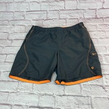 Nike Mens Swim Trunks Board Shorts Large Mesh Lined Drawstring Cargo Pocket Logo