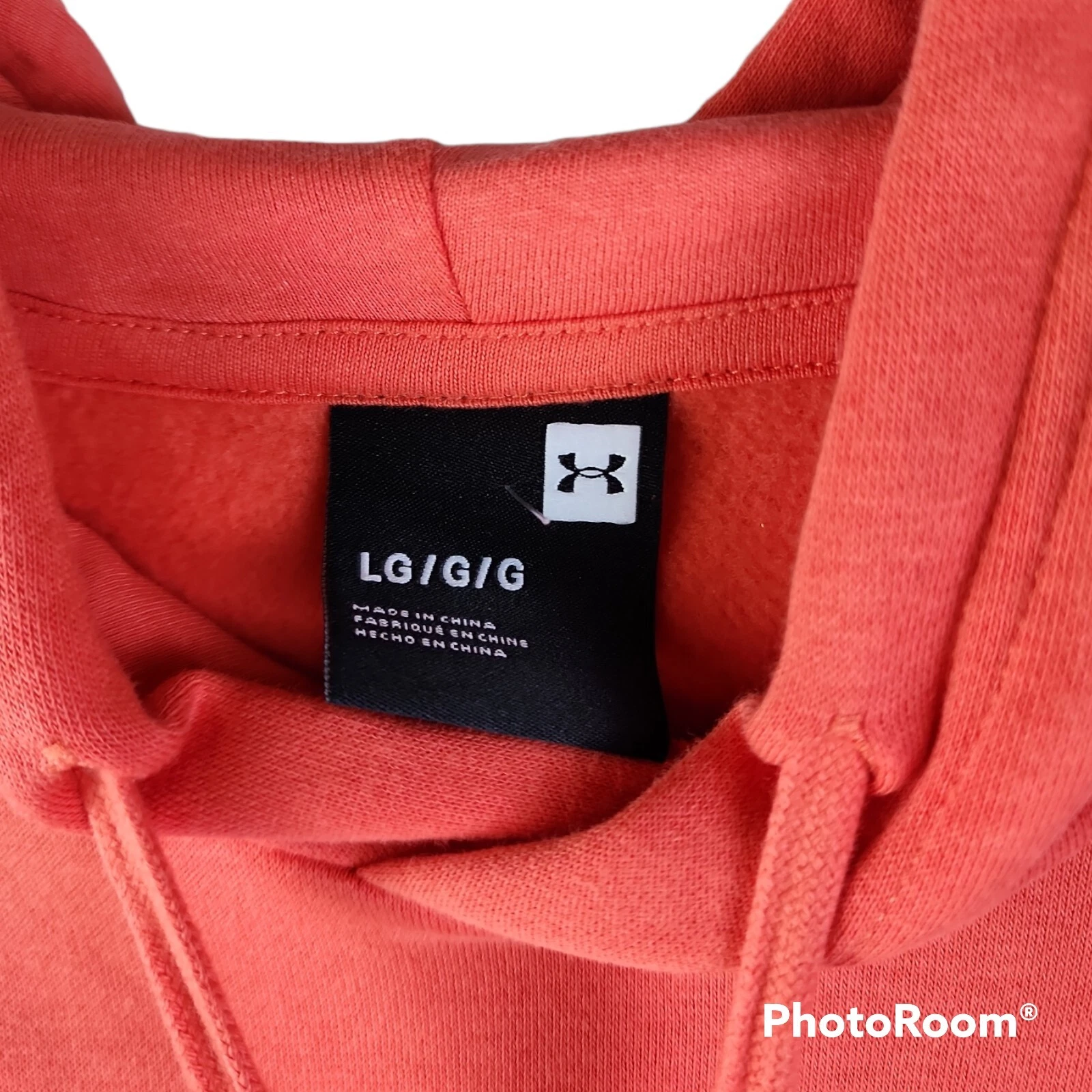 VETEMENTS Felpa con cappuccio da donna Under Armour nuova senza etichette taglia large arancione melone MORBIDA