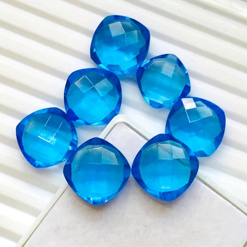 Pendentif Topaze Bleue Lab-Create 70+ Carats - Argent Allemand 925 - Pierre Carrée Excellente