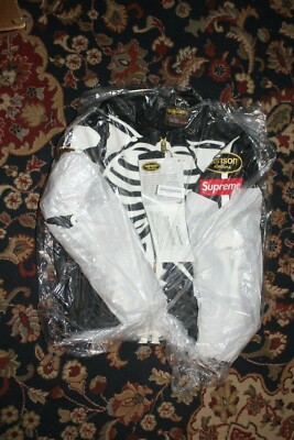 NEW Supreme 2017 Vanson Black Men Leather Skeleton Bones