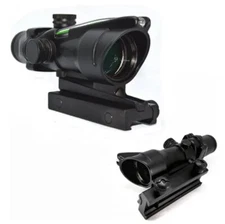 Hunting Scope Sight Red Green Fiber Optics 4X Magnifing With Diopter Adjustment