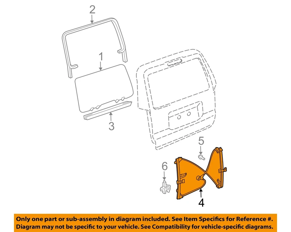 Used Rear Back Glass Window Regulator fits: 2006 Toyota 4 runner Rear Grade A Foto 3 de 4
