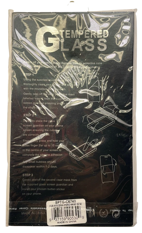 9H Tempered Glass Screen Protector for Kyocera Hydro Wave C6740, Clear - Image 2 of 3