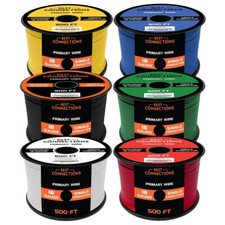 18 Gauge Car Audio Primary Wire 500ft  6 Rolls   Remote, Power/Ground Electrical