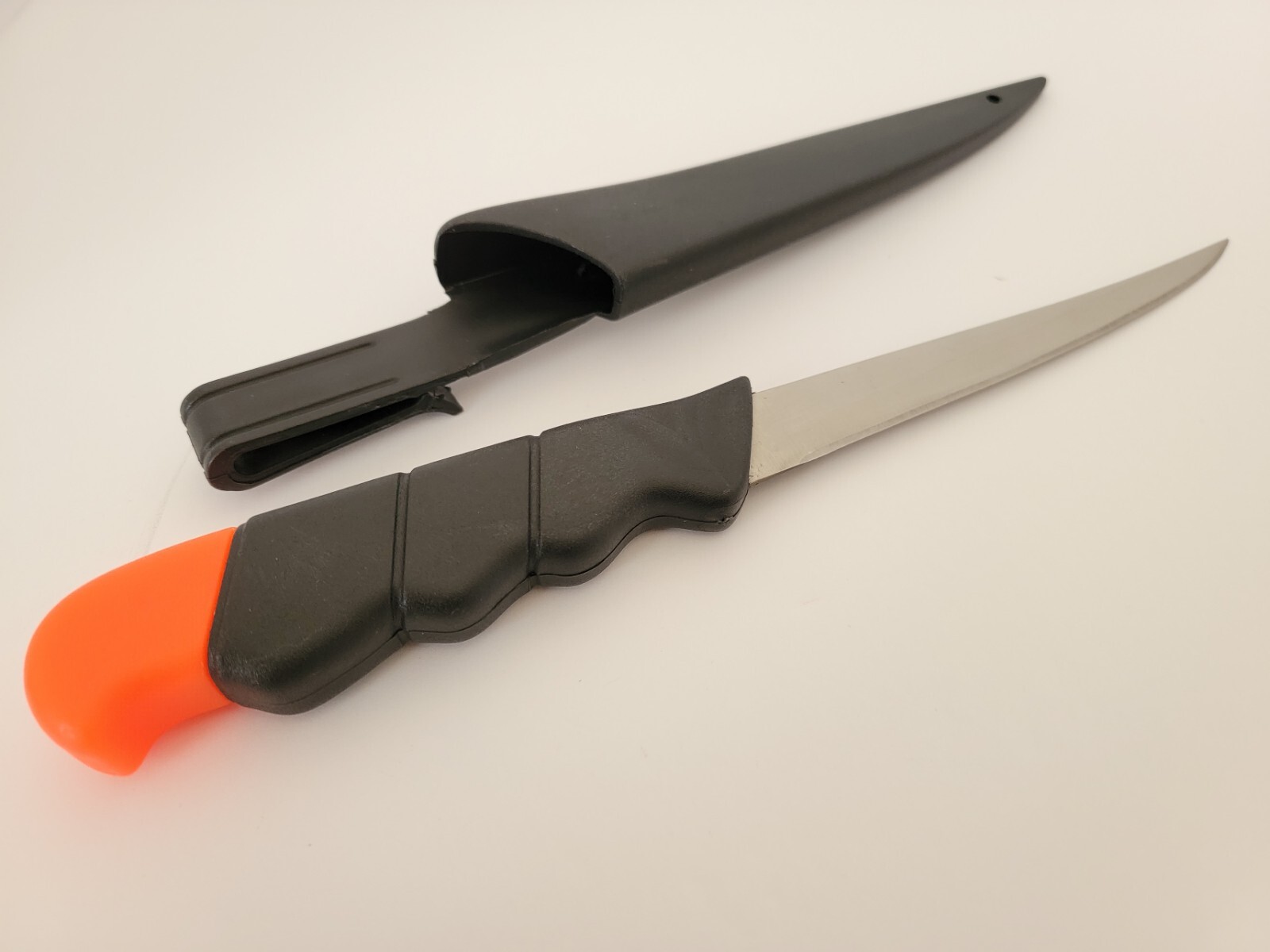 (Fillet Knife) 5" Wet Work W (Sheath) Black/Orange (Fishing Knife) New Open Box