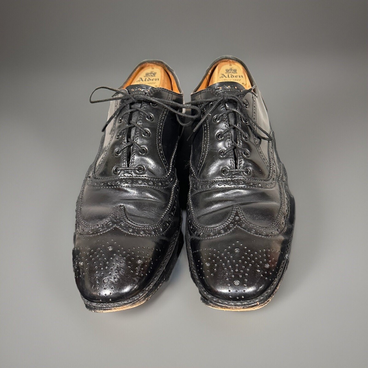 Alden for Brooks Brothers Shell Cordovan Black Wingtip Oxford