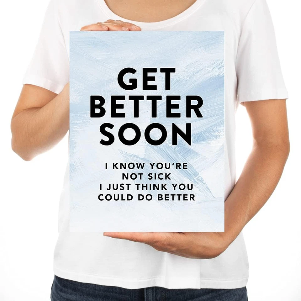 Funny Get Well Soon Jumbo Card 8.5 X 11 Inch Blank Get Better Soon Well Wishes G - Image 4 of 4