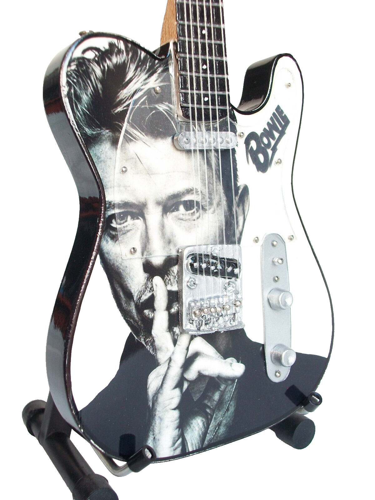 Guitare miniature Telecaster David Bowie cadeau collector original pour fan de rock