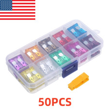50PCS Assortment Blade Fuse Flat Fuse Car Automotive Motorcycle SUV Fuse Kit
