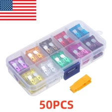 50PCS Assortment Blade Fuse Flat Fuse Car Automotive Motorcycle SUV Fuse Kit