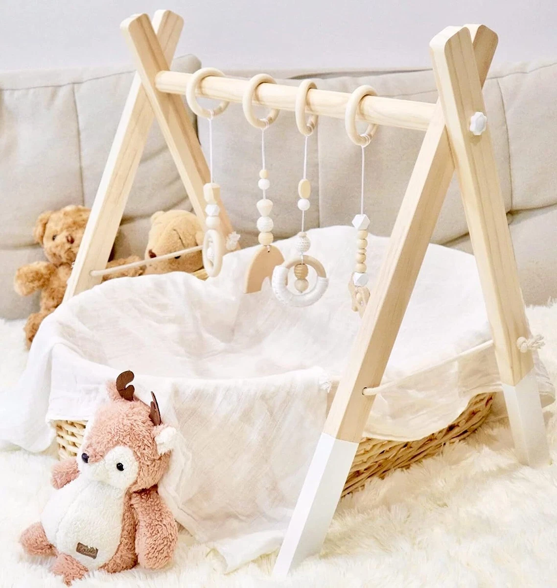 Wooden baby store hanging toys