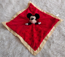 Disney Micky Mouse Red Yellow Security Blanket Lovey Crinkle Ears 14" Baby