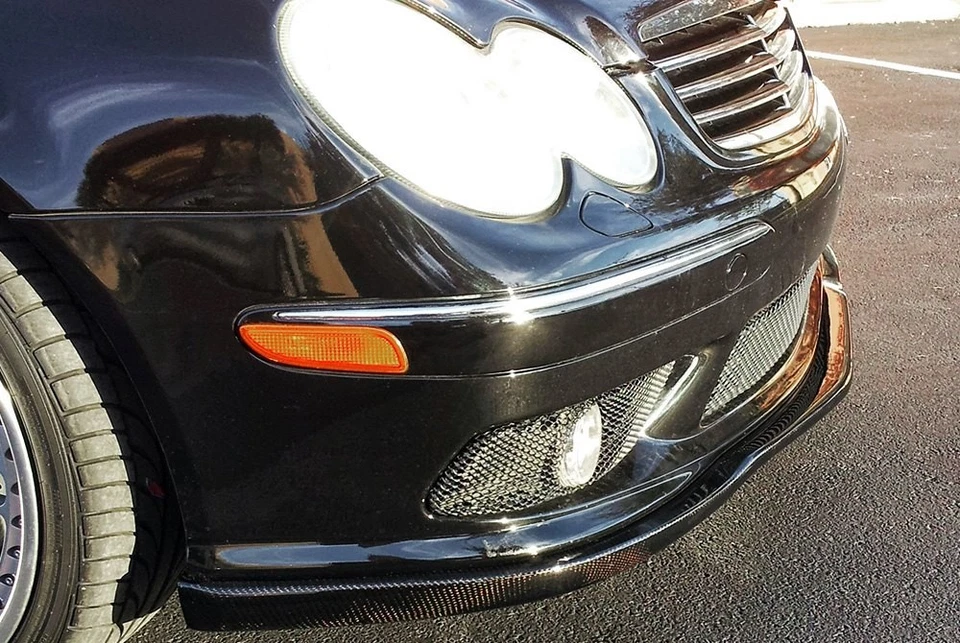 For Mercedes-Benz C55 AMG 05-07 Euro Style Carbon Fiber Front Bumper Lip Spoiler - Изображение 3 из 4