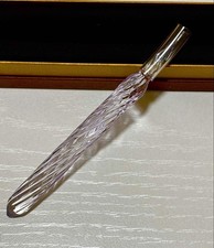 HASE Glass Workshop Tsujikaze Short Pink Glass Dip Pen 5.1in with Rest Used