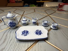 Andrea by Sadek Blue White Porcelain Miniature Tea Set - 10 pieces