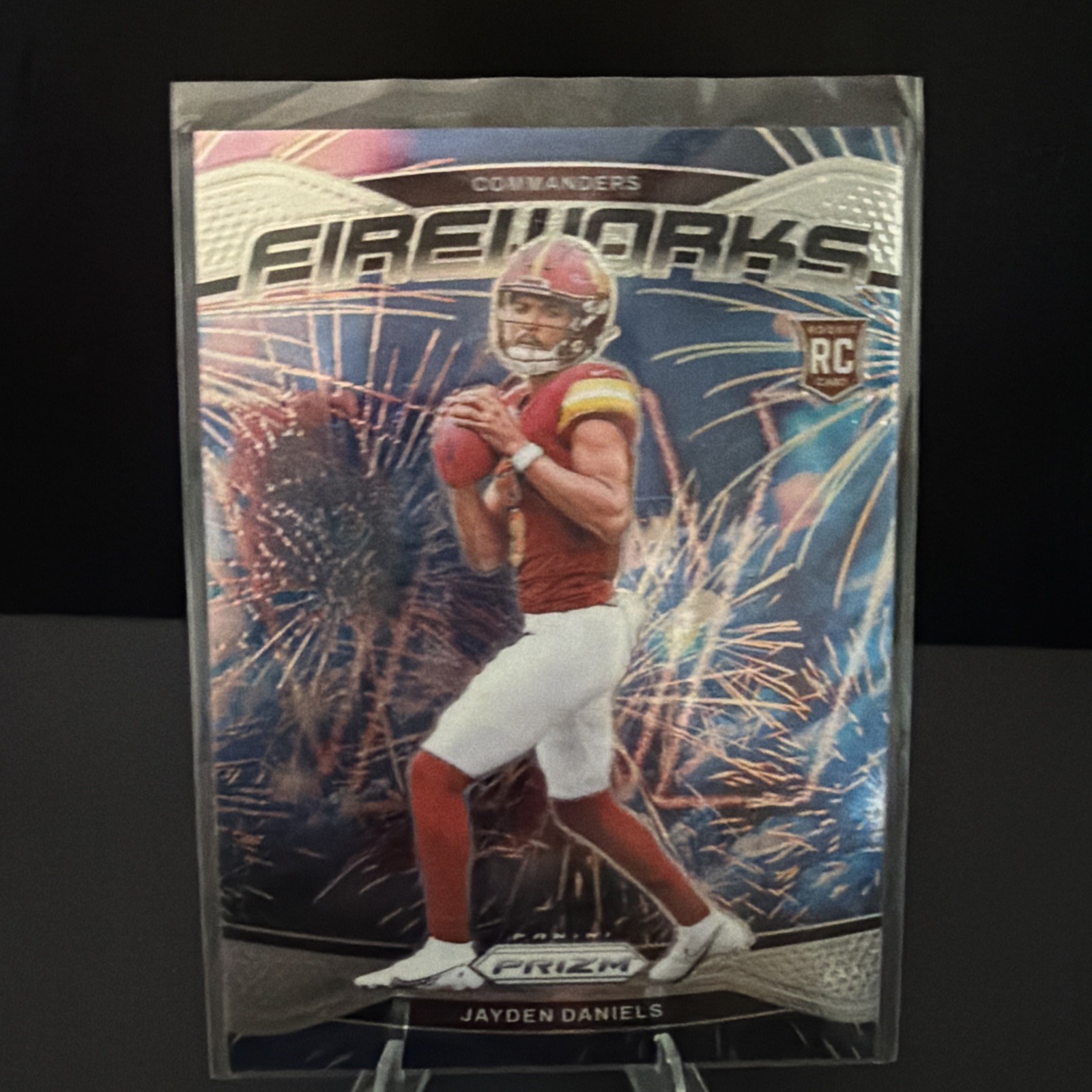 2024 Prizm Football Jayden Daniels Fireworks RC Commanders