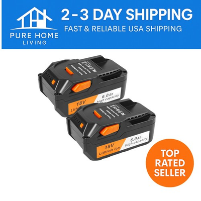 #ad 2 Pack 6.0Ah Rechargeable Batteries for Ridgid 18V Drill Advanced Protection $69.55
