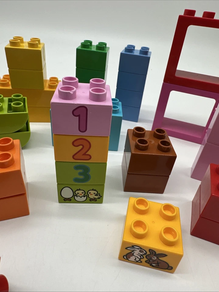 Lego Duplo alles in einem rosa Karton mit lustigen Teilen unvollständiges Set 10571 - Bild 2 von 4
