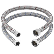 20-Inch Faucet Supply Lines: Braided Stainless Steel Flexible Faucet Hose Con...