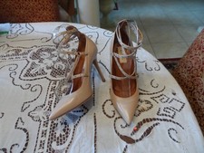 Valentino Garavani Nude Leather Grommet Strappy Heels Size It 38.5US 8.5M