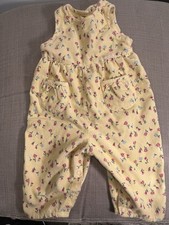 Vintage Oshkosh Corduroy Floral girls Overalls 12 months