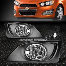 FOR 11-15 CHEVY AVEO SONIC FRONT BUMPER DRIVING FOG LIGHT LAMPS W/BEZEL+SWITCH
