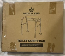 Medical King Folding Standalone Toilet Safety Hand Rail Adjustable Foldable New