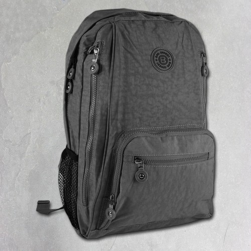 BAG STREET Zaino Donna Leggero In Nylon Idrorepellente – Piccolo, Robusto E Con Multi Tasche (Grigio)