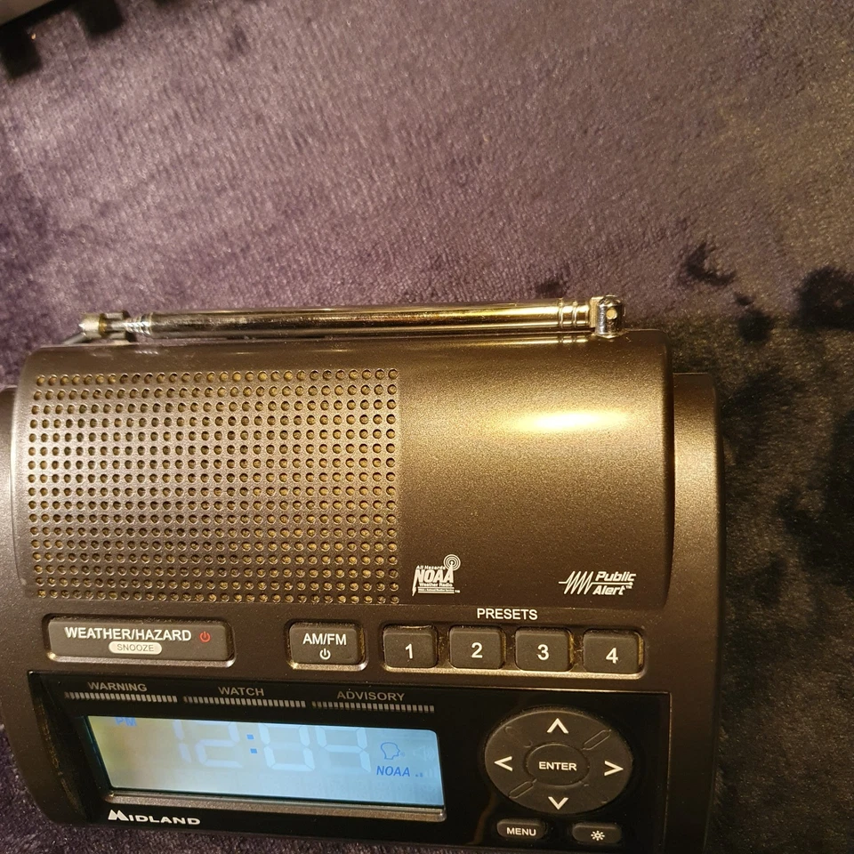Radio de alerta meteorológica de emergencia Midland WR400 NOAA radio AM FM excelente usado Foto 4 de 4