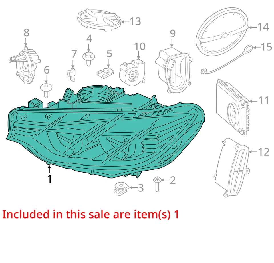 BMW M4 2015 2016 2017 DELANTERO IZQUIERDO ADAPTABLE LED FARO LÁMPARA *PESTAÑAS ROTAS* OEM Foto 3 de 4